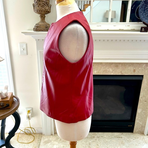 Preston & York Vibrant Red Leather Vest - Picture 7 of 8